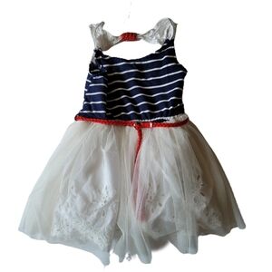 Little Lass Dress Girls Size 5 Red White & Blue